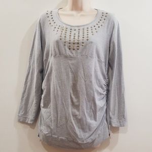 🕺💃HP🕺💃 Jw petite xl gray long sleeved blouse